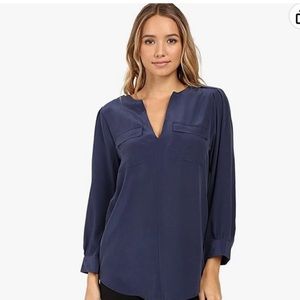 Joie 100% silk blue Marlo pop over tee - XS
